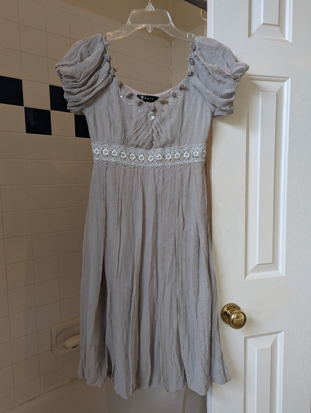 Silk gray bohemian dress Size XS